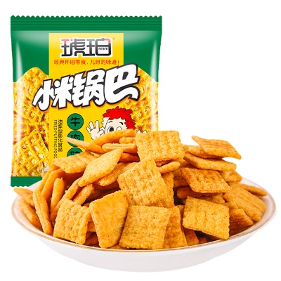 琥珀 小米锅巴牛肉味220g(22gx10包) 整箱网红零食品小吃休闲食品