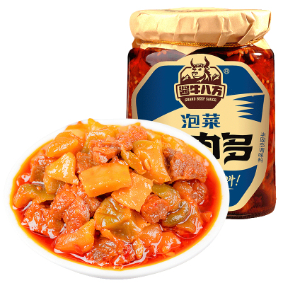 吉香居 酱牛八方泡菜牛肉多200g/瓶牛肉酱四川泡菜下饭酱拌面拌饭香辣酱