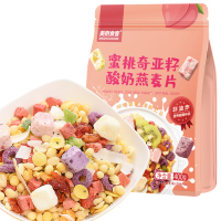 美粥蜜桃奇亚籽酸奶燕麦片400g/袋 冲饮早餐营养即食谷物燕麦片代餐饱腹