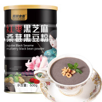 美粥 红枣黑芝麻桑葚黑豆粉600g/罐芝麻糊黑芝麻粉黑豆粉即食代餐粉