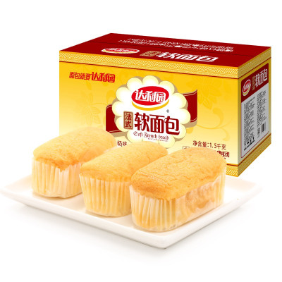 达利园法式软面包香奶味3斤整箱装礼盒早餐手撕面包充饥休闲零食