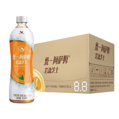 统 一 阿萨 姆奶茶岩盐芝士味450ml*15瓶整箱 小瓶奶茶饮料