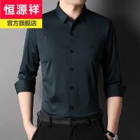 恒源祥2022年新款无痕免烫长袖衬衫男装商务休闲中年男士衬衣服春季薄款