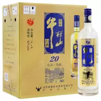 [可开发票 保证正品]牛栏山二锅头 珍品陈酿 20蓝标土豪金42度1000ml/1L*6瓶整箱装 浓香型白酒