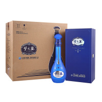 洋河蓝色经典梦之蓝M6 52度500ML 4瓶整箱装（内含2个礼袋）口感绵柔浓香型