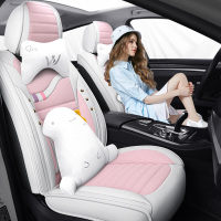 汽车坐垫四季通用亚麻全包卡通座套夏季奥迪A3轩逸卡罗拉宝来捷达
