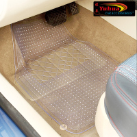 环保PVC乳胶防水通用塑料汽车脚垫透明易清洁整套4片装