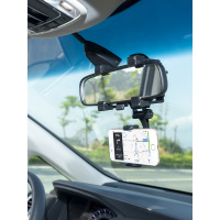 手机车载支架倒车后视镜旋转手机架夹子开车导航行车记录仪固定扣