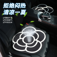 夏季内饰品汽车坐垫通用山茶花棉麻座垫通风散热透气防滑四季椅垫