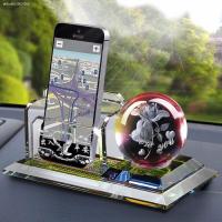 车载香水汽多功能手机支架水晶球香水座车载摆件汽车内装饰品