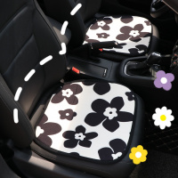 新款汽车座垫创意泫雅风花花座垫四季通用棉麻透气防滑坐垫三件套