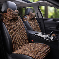 夏季小蛮腰木珠汽车坐垫菩提子单片凉垫前排单座手编透气通用座垫