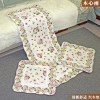 全棉布艺简约夏季汽车垫三件套坐垫清新可爱防滑座垫四季通用