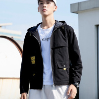 2019新款水洗纯棉夹克潮流休闲时尚青少年学生男士外套上衣