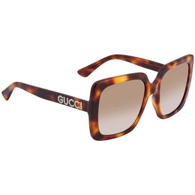 古驰Gucci 正品女士太阳镜 奢侈品 Brown 22年夏季防紫外线 时尚百搭 太阳镜墨镜女GG0418S