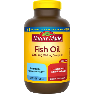天维美(Nature Made) 鱼油软胶囊 1200mg,含有360mg Omega-3 230粒