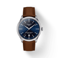 天梭(TISSOT) 杜鲁尔系列23年新款男士商务时尚蓝盘皮带自动机械手表 T139.807.16.041.00