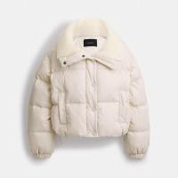 蔻驰(COACH)Cropped Puffer With Sherpa女士时尚休闲棉服冬季保暖防寒夹克