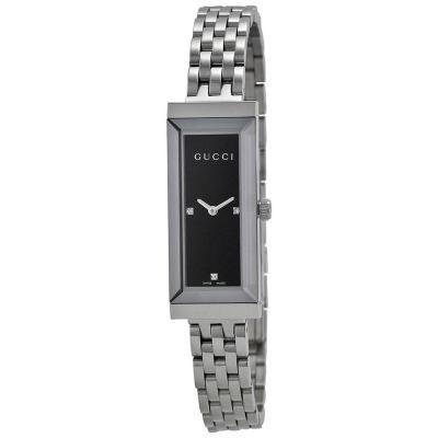 古驰(GUCCI) 女表G 框不锈钢黑色表盘手表简约百搭石英手表 全球购
