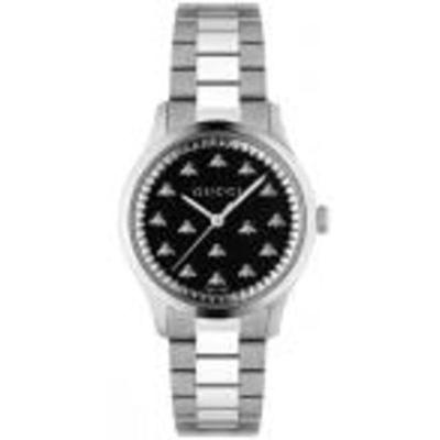 古驰(GUCCI) 女表G-Timeless 不锈钢黑色表盘手表简约百搭石英手表 全球购