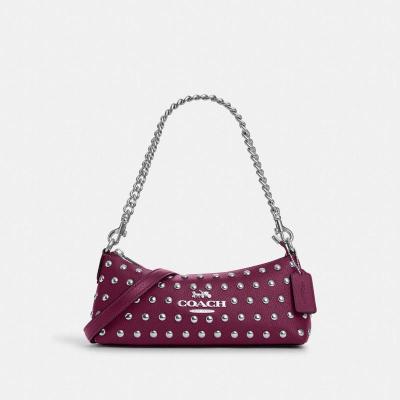 蔻驰(COACH)女包 | Charlotte Shoulder Bag With Rivets休闲时尚百搭斜挎单肩包