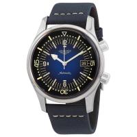 浪琴(LONGINES)男士 Legend Diver传奇潜水员(小牛皮)皮革蓝色漆面表盘经典时尚商务机械手表