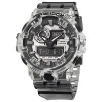 卡西欧(CASIO)男士 G-Shock 简约百搭防水计时树脂银色表盘石英手表GA700SK-1