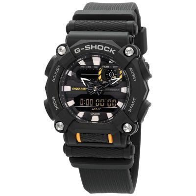 卡西欧(CASIO)男士 G-Shock 树脂黑色表盘时尚潮流百搭石英手表GA-900-1A