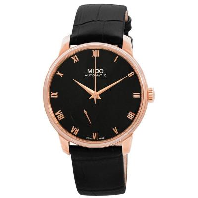 美度(Mido) 男士 Baroncelli III 皮革黑色表盘时尚百搭机械手表M0274283605300