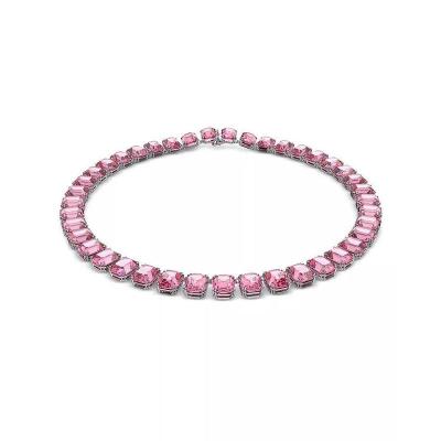 施华洛世奇(SWAROVSKI) Millenia 粉色八角形切割镀铑全围领项链 14.87 英寸-16.5 英寸