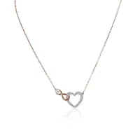 施华洛世奇(SWAROVSKI) Infinity Heart 项链 白色 混合金属饰面