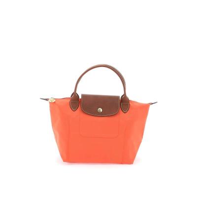 珑骧Longchamp女士时尚百搭橙色尼龙可折叠购物袋手提包L1621089