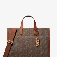 Michael Kors Logo迈克科尔斯徽标印花时尚帆布可调节肩带手提包30H3G3GT3B