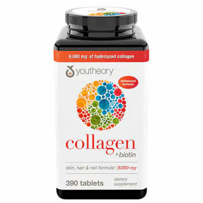 美国直邮Youtheory Collagen胶原蛋白片18种氨基酸含维生素c390片