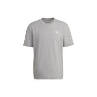 专柜全球购Adidas Originals三叶草纯色Logo印花圆领短袖T恤男款灰色美式复古正肩短袖HF1982