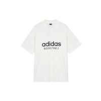 三叶草Adidas Originals 圆领胸前Logo印花字母美式复古短袖落肩袖T恤男女同款白色IA3448