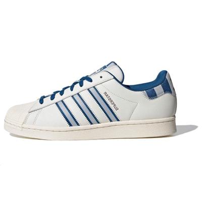 阿迪达斯Adidas Originals三叶草Superstar 休闲舒适防滑耐磨透气低帮板鞋男女同款白蓝IE7307