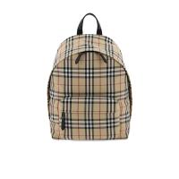 博柏利(BURBERRY)男款尼龙格纹拉链双肩包时尚百搭大容量通勤休闲背包