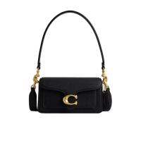 蔻驰(COACH)翻盖单肩包鹅卵石纹皮革小巧便携多功能女包手提斜挎两用