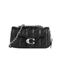 蔻驰(COACH)女士纳帕皮革绗缝单肩包小巧便携时尚百搭配饰徽标手提斜挎包