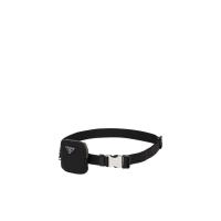 PRADA普拉达男式2CN076BV1-F0002海外代购可调节银色搭扣小包腰带