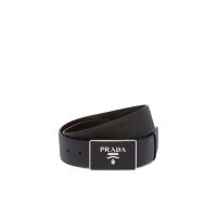 普拉达(PRADA)Saffiano皮革金属搭扣腰带35cm商务休闲男士皮带