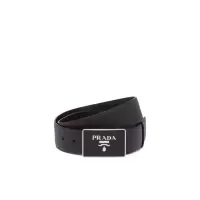 普拉达(PRADA)Saffiano皮革金属搭扣腰带35cm商务休闲男士皮带