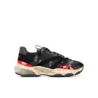 华伦天奴(Valentino)迷彩休闲运动鞋男圆头系带橡胶底跑步鞋户外