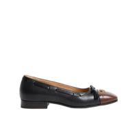 华伦天奴(Valentino)双色小山羊皮芭蕾舞平底鞋(鞋跟高2.5cm) 蝴蝶结点缀舒适百搭