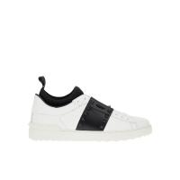 华伦天奴(Valentino)低帮系带小牛皮跑鞋男鞋撞色铆钉装饰休闲运