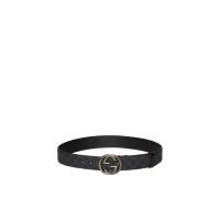 古驰(GUCCI)互扣式G扣钌五金男装皮革宽版4cm休闲商务腰带