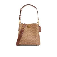 蔻驰(COACH)女士单肩包时尚帆布徽标点缀可调节手提带可拆卸肩带