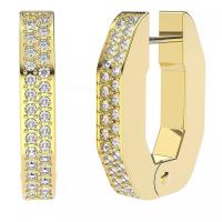 施华洛世奇(SWAROVSKI)女士金色八边形耳环优雅简约镶水晶小巧耳饰配饰