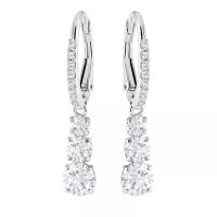 施华洛世奇(SWAROVSKI)女款金属合金耳环经典圆环设计时尚简约银色耳饰配饰